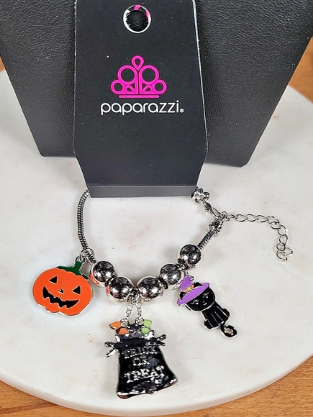 Paparazzi Haunted Halloween Statement Necklace Black & Silver